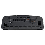 Amplifier signal panel with RCA inputs, adjustment controls, remote socket and speaker terminals