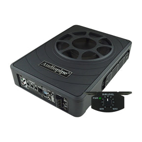 Audiopipe low-profile amplified subwoofer with a remote level control