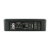Audiopipe powered subwoofer panel with phase, low-pass, bass boost and gain controls, RCA and high-level inputs, fuse and power terminals