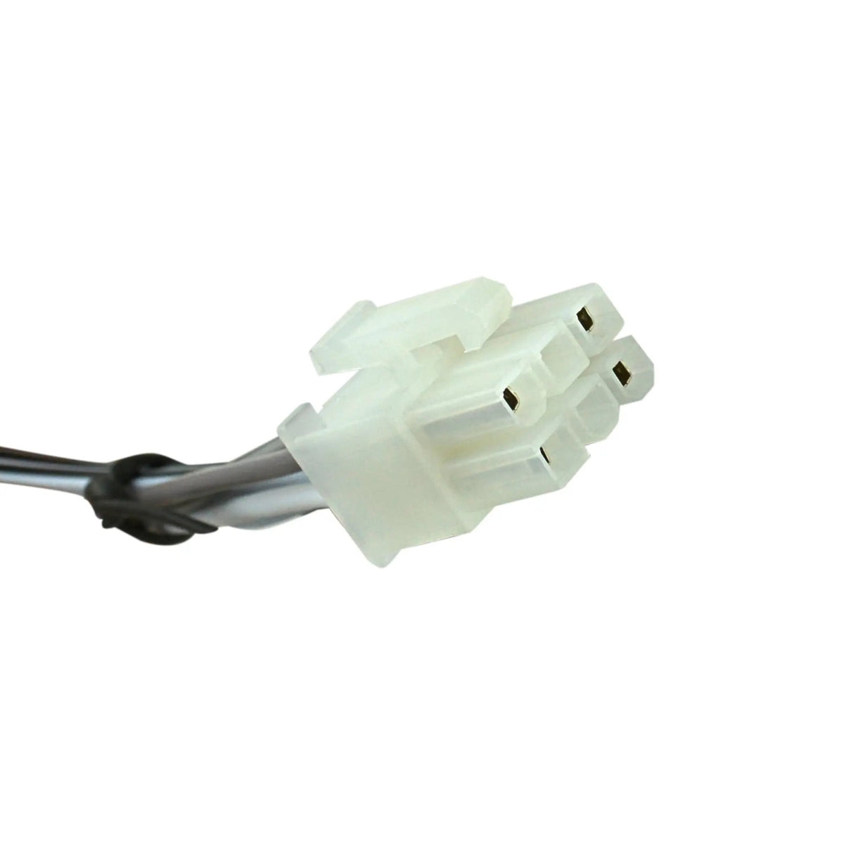 White six-pin wiring connector for the Audiopipe powered subwoofer