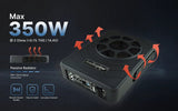 Audiopipe subwoofer graphic advertising 350W maximum at 2 ohms, dual passive radiators and a low-pass crossover