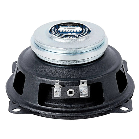 Rear angled view of an Audiopipe APMB-4001ND speaker with a 100W, 4-inch and 8-ohm label