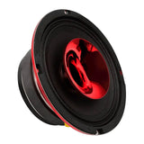 Audiopipe speaker with a red center horn and exposed black cone, angled view