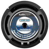 Audiopipe APMB-625 loudspeaker rear view showing its labeled magnet, basket and terminals
