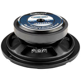 Rear angled view of an Audiopipe APMB-625 speaker with a 200W, 6-inch and 8-ohm magnet label