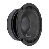 Angled front view of a black Audiopipe speaker with a textured cone and round dust cap