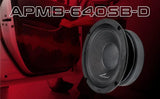 APMB-640SB-D promotional graphic showing the speaker against a red car-door background