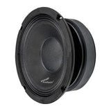 Angled front view of a black Audiopipe speaker with a textured cone and round dust cap