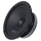 Audiopipe midrange loudspeaker with a black cone, angled view