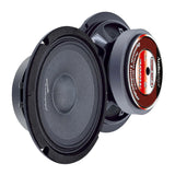 Two Audiopipe APMB-627-4 speakers showing the front cone and labeled rear magnet