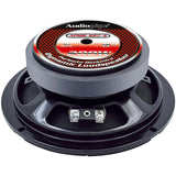 Rear view of an Audiopipe APMB-627-4 speaker with a red magnet label and two terminals