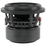 Audiopipe subwoofer, side view showing the basket, terminals and large motor housing