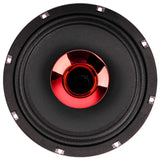 Audiopipe compression-horn loudspeaker front view with red center horn and grille removed