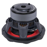 Rear-angled view of an Audiopipe subwoofer with terminal block beside the basket and stacked magnet