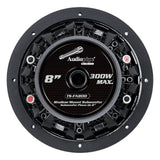 Rear view of a shallow Audiopipe subwoofer with TS-FA800, 8-inch and 300W Max label