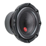 Angled front view of an Audiopipe subwoofer with small red AP badge and stacked magnet