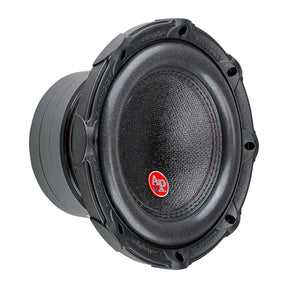 Angled front view of an Audiopipe subwoofer with small red AP badge and stacked magnet