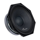 Angled Audiopipe speaker with a black cone, domed center and polygonal mounting rim