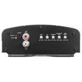 Audiopipe amplifier input panel with RCA sockets, gain and filter controls and a remote port