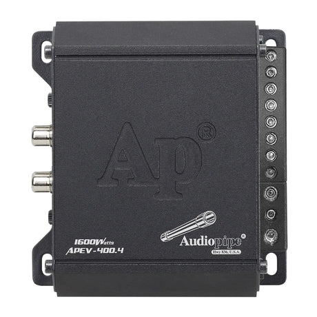 Audiopipe APEV-400.4 amplifier, top view
