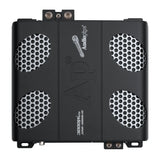 Top view of an Audiopipe APHF-3000D-H1 amplifier with four silver mesh vents