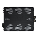 Top view of an Audiopipe APHF-5000D-H2 amplifier with six silver mesh vent panels