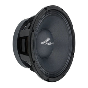 Black Audiopipe loudspeaker, angled view
