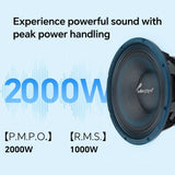 Audiopipe loudspeaker promotional graphic advertising 2000W peak and 1000W RMS power handling