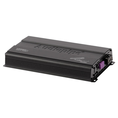 Audiopipe APLX-1300.1 amplifier, angled power-terminal view