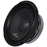 Audiopipe midrange loudspeaker with a black cone, angled view