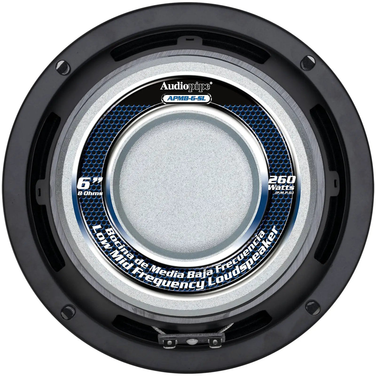 Audiopipe 6” Low Mid Frequency Loudspeaker (APMB-6-SL), Sold individually