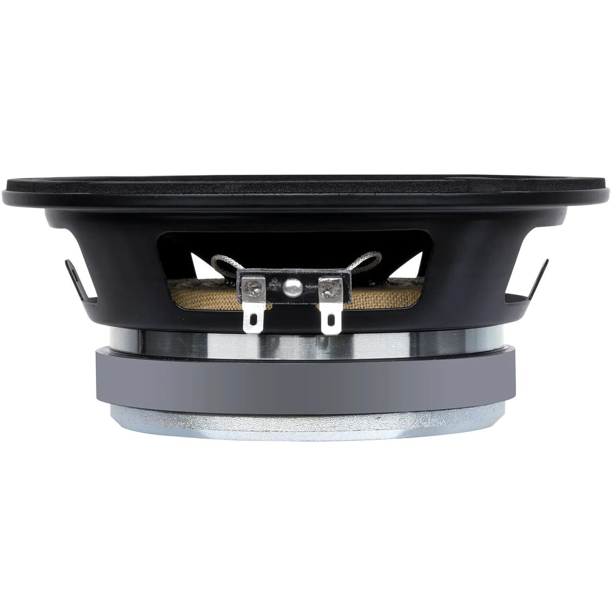 Midrange loudspeaker, side view of basket and terminals