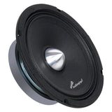 Audiopipe midrange loudspeaker with a silver bullet center, angled view