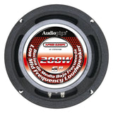 Rear view of an Audiopipe APMB-628PC speaker with a 6-inch, 200W and 4-ohm label