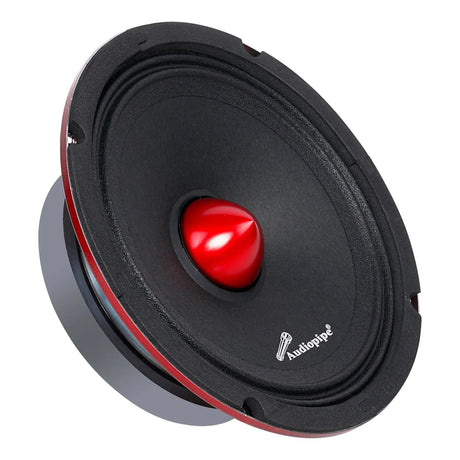 Audiopipe midrange loudspeaker with a red bullet center