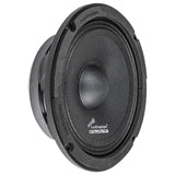 Angled Audiopipe FLAT speaker with a textured black cone and rounded dust cap