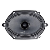Front view of oval Audiopipe midrange speaker with black cone and mounting tabs