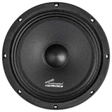 Front view of a black Audiopipe speaker with a textured cone and round dust cap