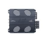Top view of an Audiopipe APMOX-280.4 amplifier with four silver mesh vents and 1200W marking