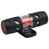 Audiopipe inline fuse holder angled view with transparent cover and black end caps