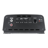 Audiopipe amplifier input panel showing two RCA sockets, bass and filter controls and a remote port