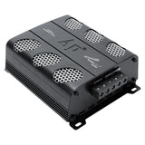 Audiopipe APMOX-500.1 amplifier viewed from its power and speaker terminal end