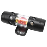 Audiopipe inline fuse holder with a clear center, red internal fuse and black mounting base