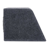 Audiopipe carpeted speaker enclosure end view showing its sloped profile