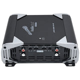 Audiopipe APHT-1000.4D-H2 amplifier front angle showing RCA inputs and crossover controls