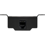 Amplifier remote-control rear view showing its modular cable socket and mounting tabs