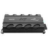 Angled top view of an Audiopipe APMQ-4095 amplifier with four oval side vents and mounting tabs