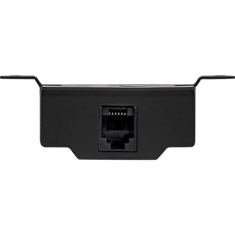 Amplifier remote-control rear view showing its modular cable socket and mounting tabs