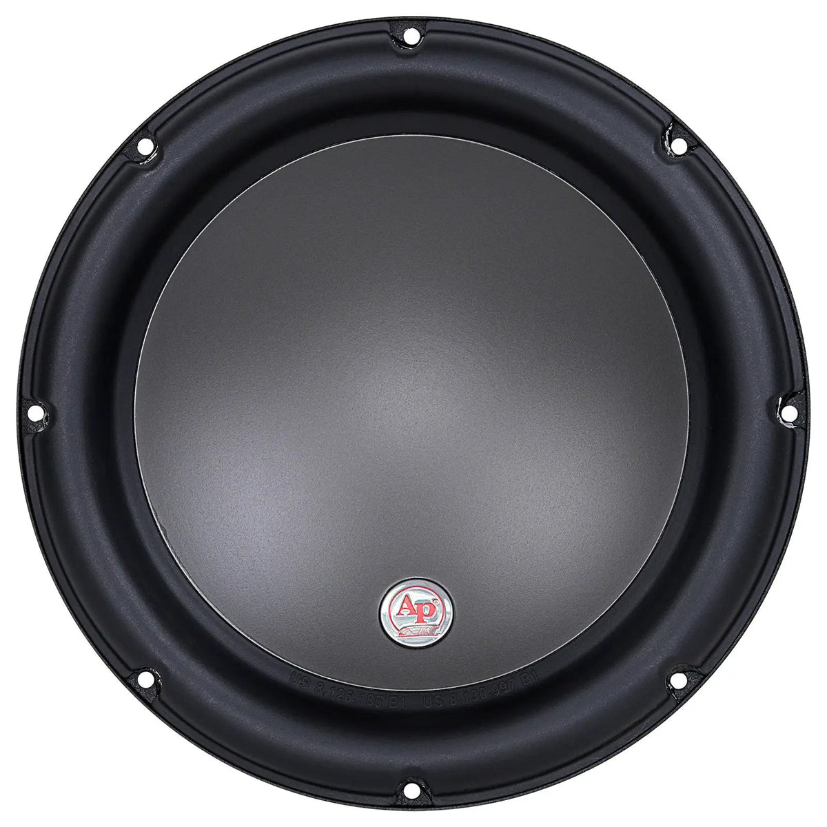 Audiopipe woofer with a smooth black cone, front view