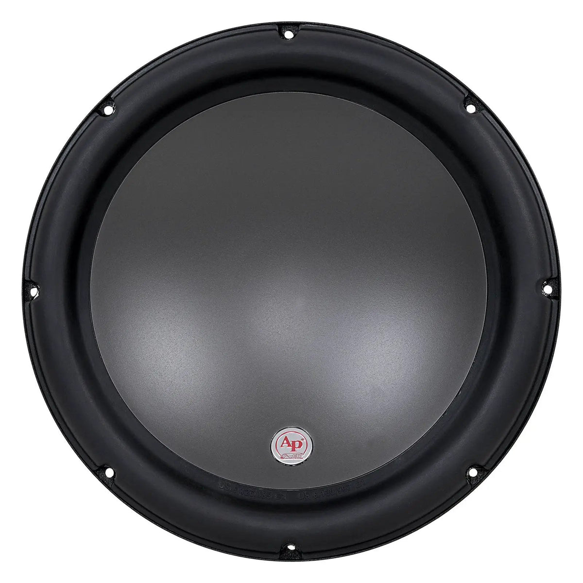 Audiopipe woofer with a smooth black cone, front view